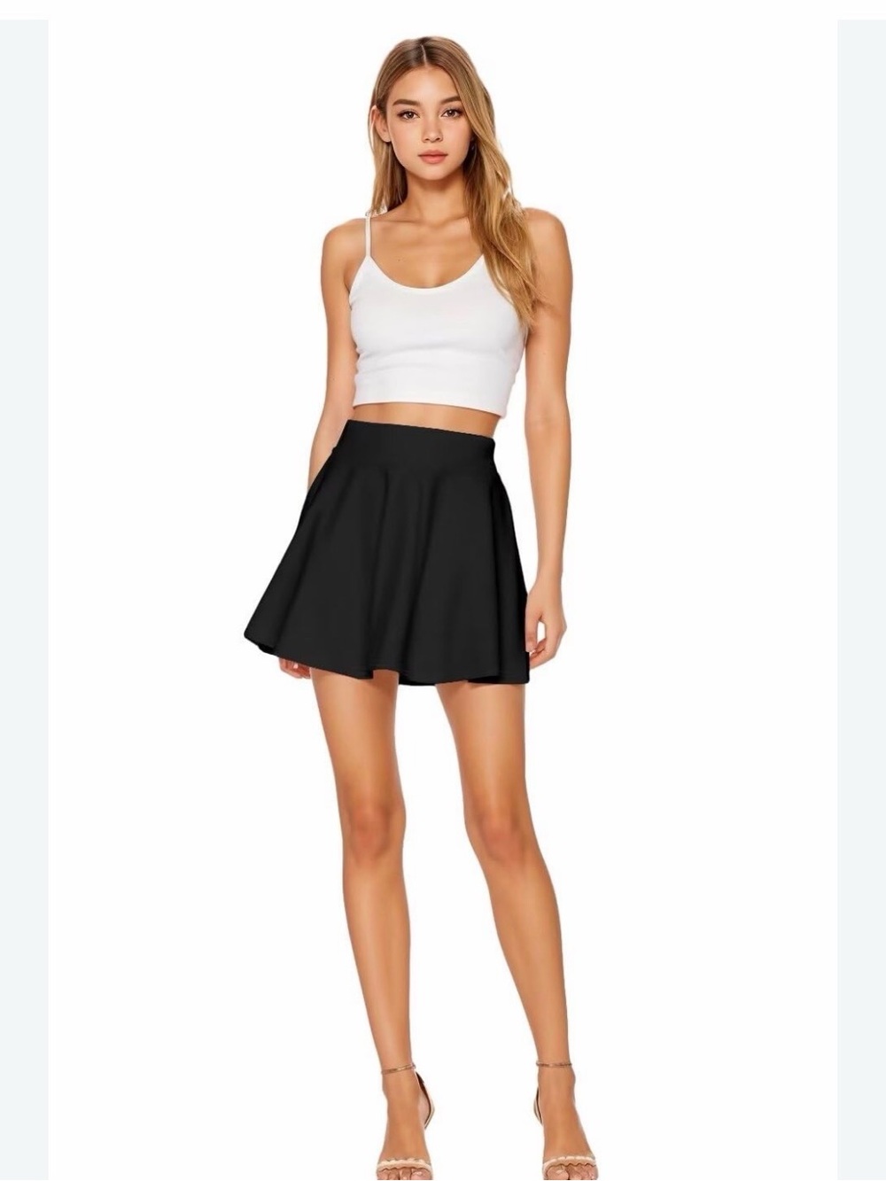 Forever 21 Black Flared A-Line Skirt